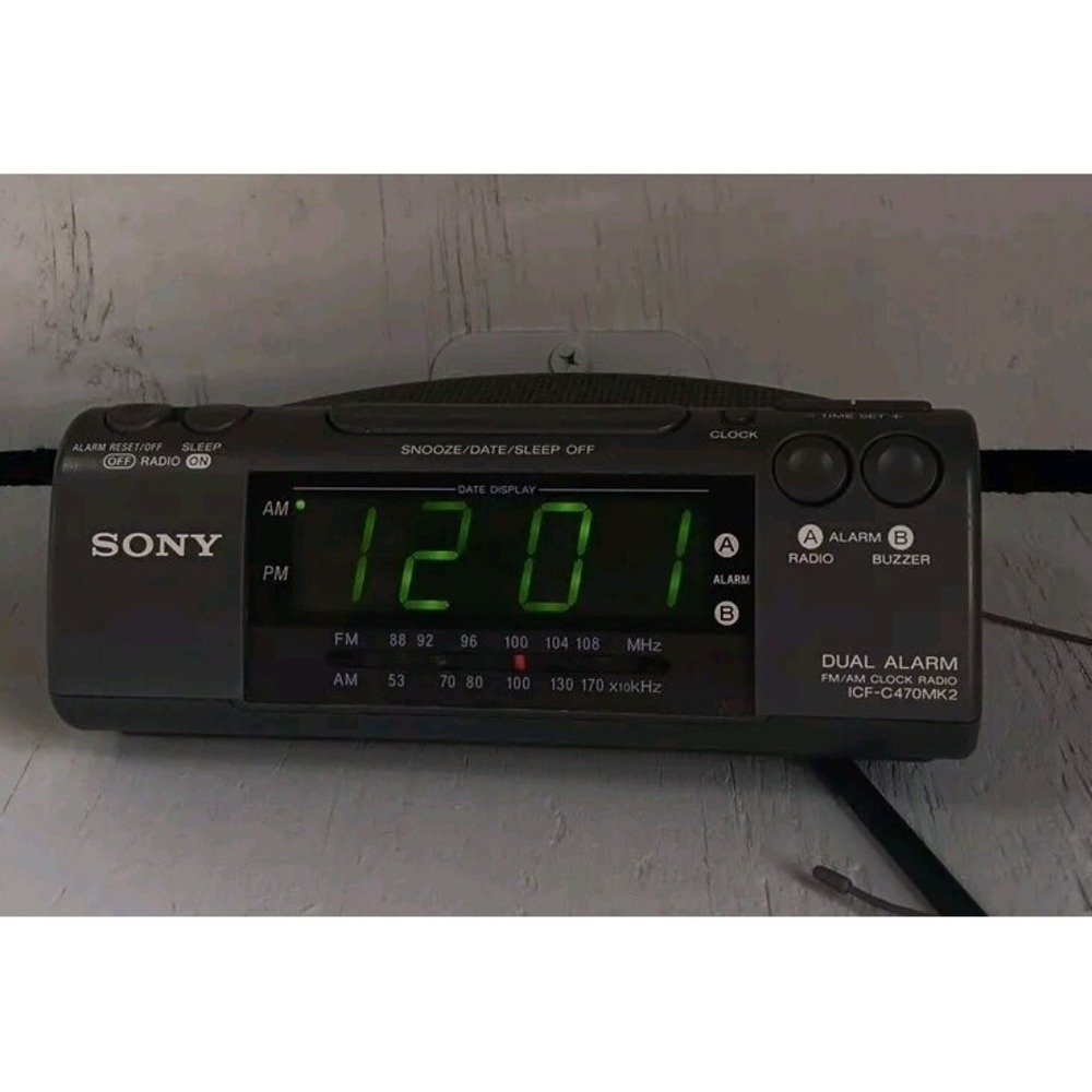 Sony Dream Machine ICF-C470MK2 Dual Alarm AM/FM Radio Alarm‎ Clock Tested Works